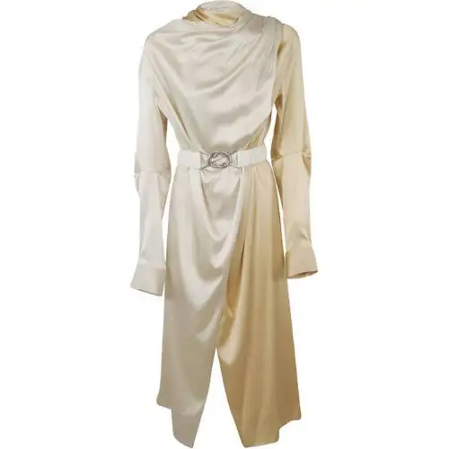 Bottega Veneta Draped Belted Long-Sleeved Dress