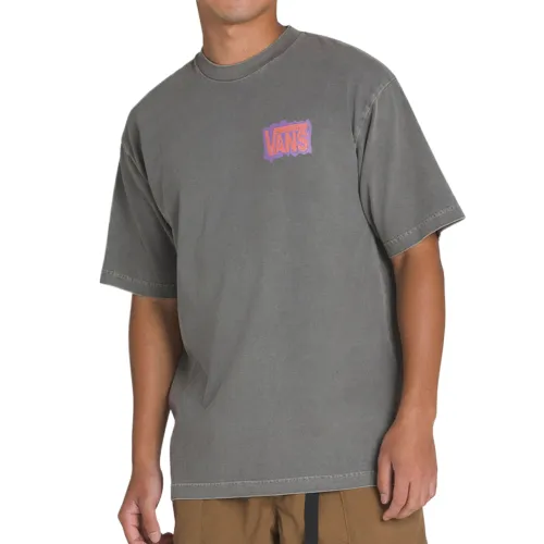 Vans T Shirts Men's Gray Crew Neck Moderate Straight Fit