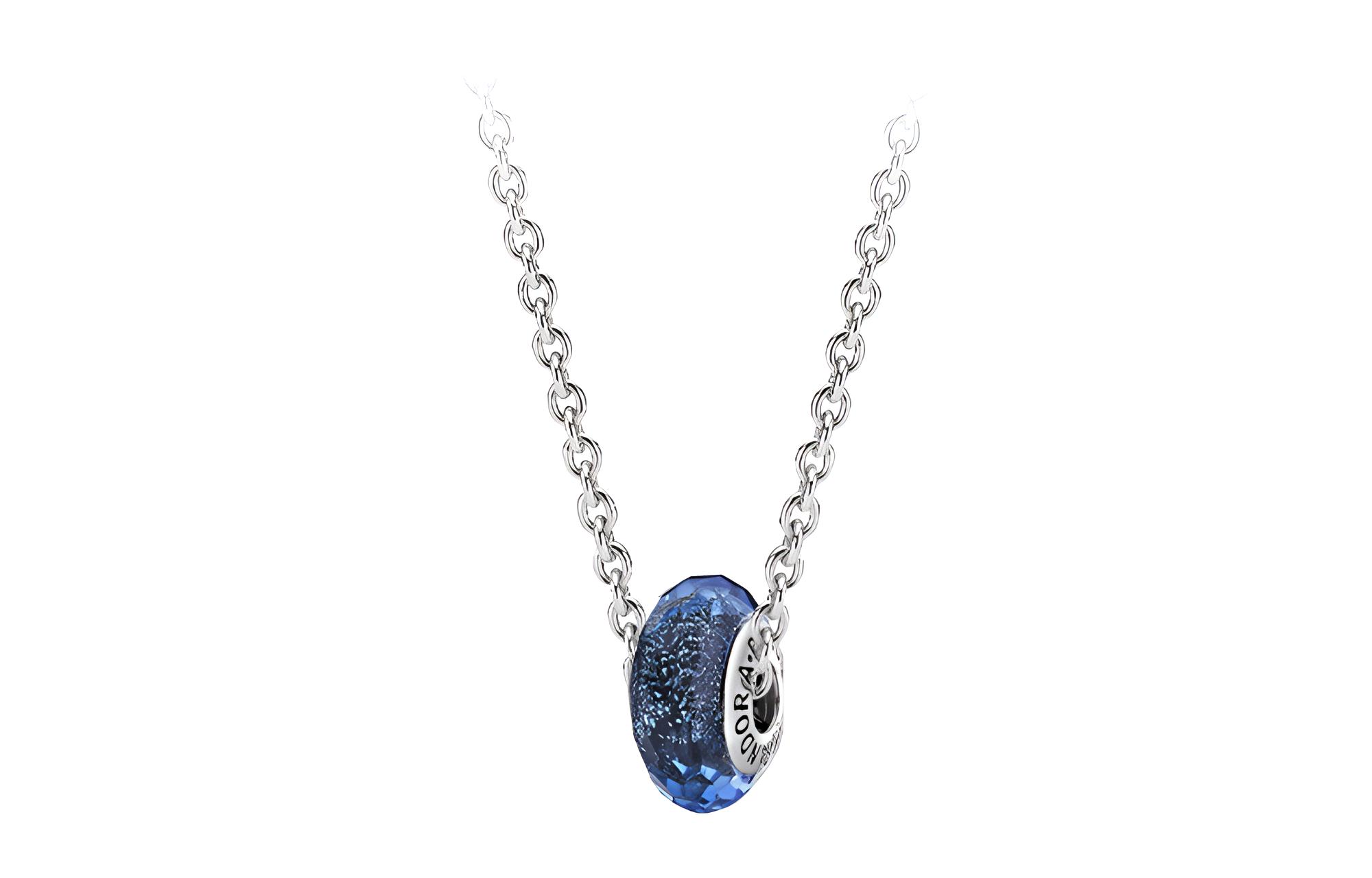 Женская цепочка Pandora 925 (серебряная с синим)