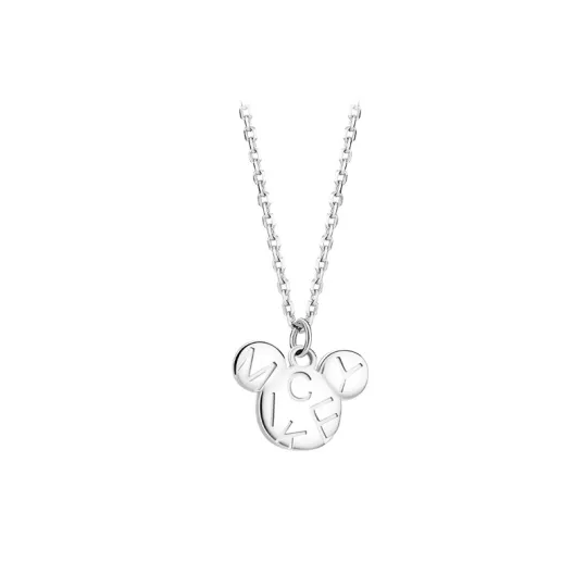 Disney Mickey Mouse Collection Princess Collection 925 Sterling Silver Necklaces Women's Jewelry, Gift Box Set