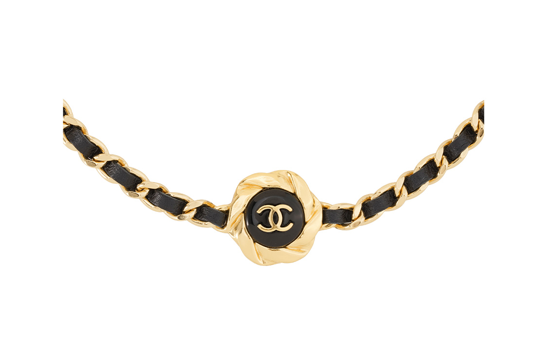 CHANEL Chanel, classic pendant, black necklace, with your logo imprint, women's style