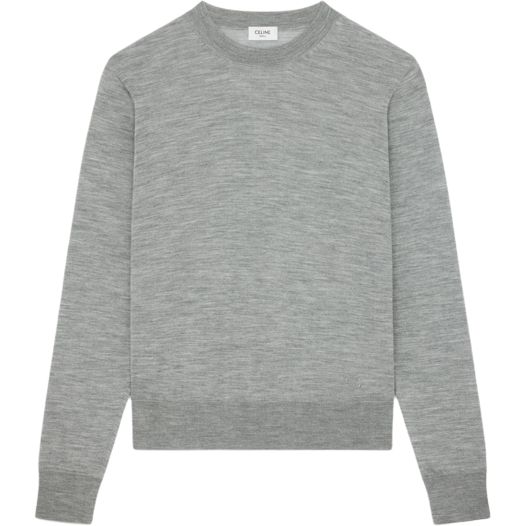 CELINE Sweaters Women's Gray Crew Neck Moderate