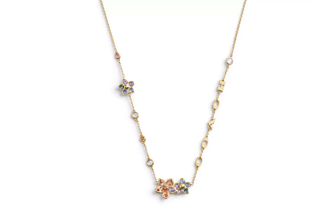 COACH Electroplated Brass, Plastic, Cubic Zirconia Necklaces Women's Gold
