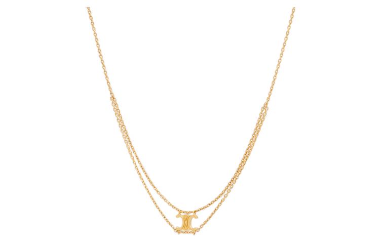 CELINE Celine Triomphe TRIOMPHE suspended decoration brass necklace women's gold