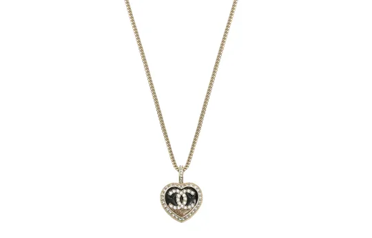 CHANEL Pre Owned 1986 1988 Heart pendant Necklace