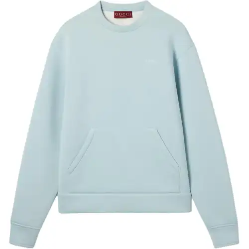 GUCCI Sweatshirts Women's Light Blue Crew Neck Moderate