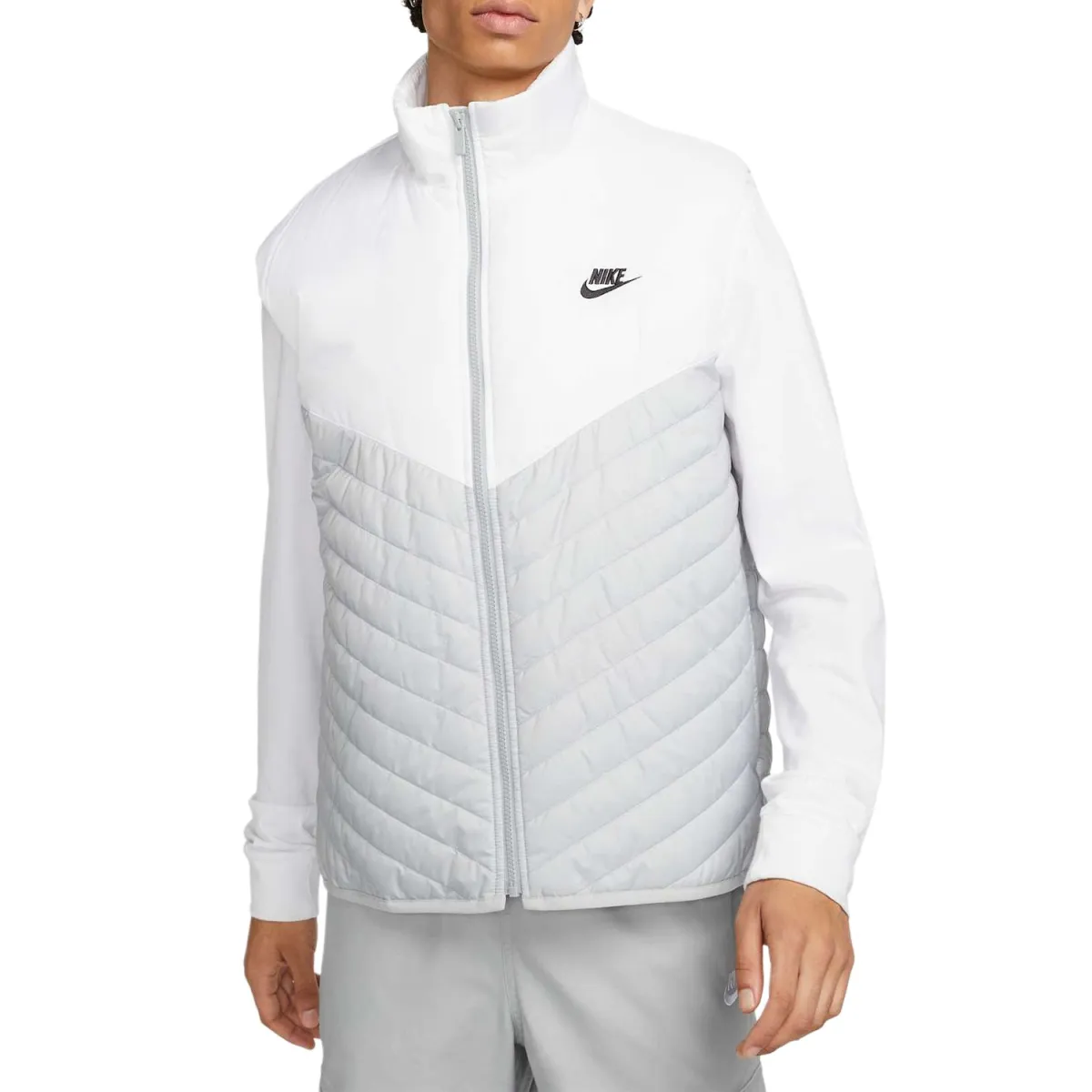 Nike Vests Men's White Gray Stand Collar Moderate Other