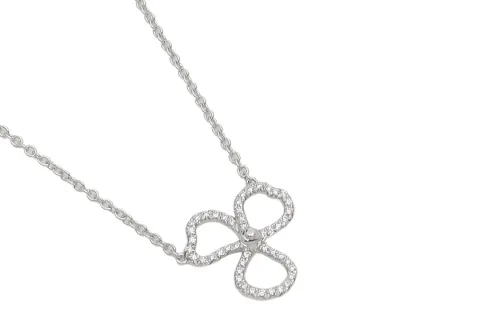TIFFANY & CO. Tiffany Paper Flowers™ Three-ring Pendant Platinum Necklace Women's Silver