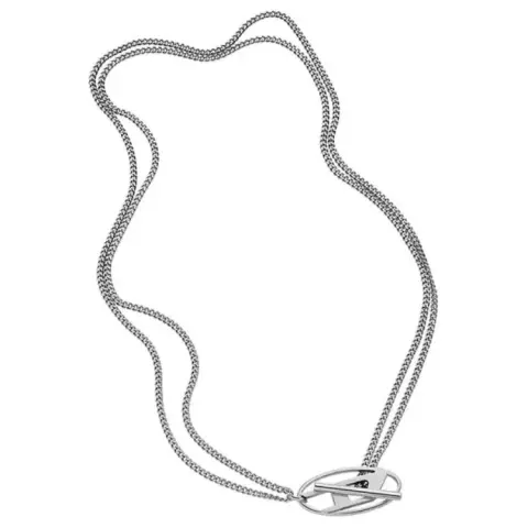 DIESEL Oval D-plaque Necklace