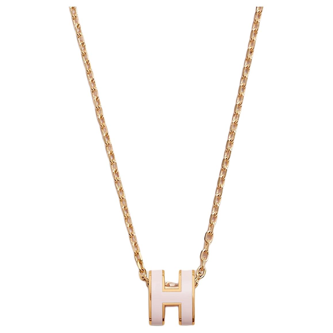 HERMES Mini Pop H Pendant Gold tone