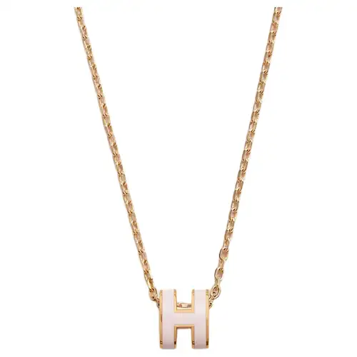 HERMES Mini Pop H Pendant Gold tone