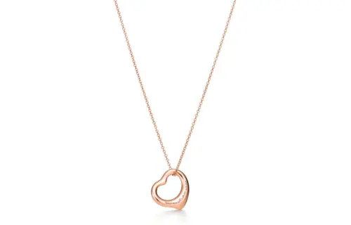 TIFFANY & CO. Pre Owned 2010s 18K Rose Gold Open Heart Necklace