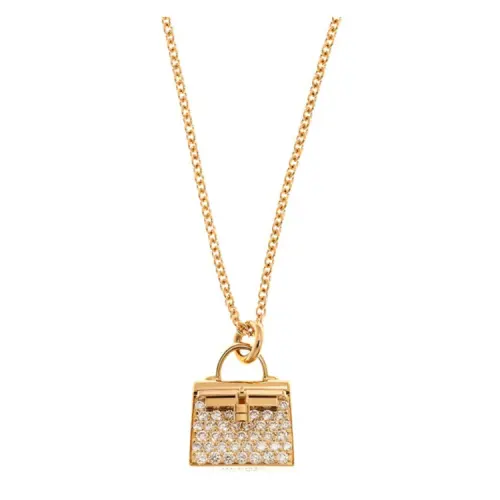 HERMES Amulettes Kelly Necklaces Women's Gold