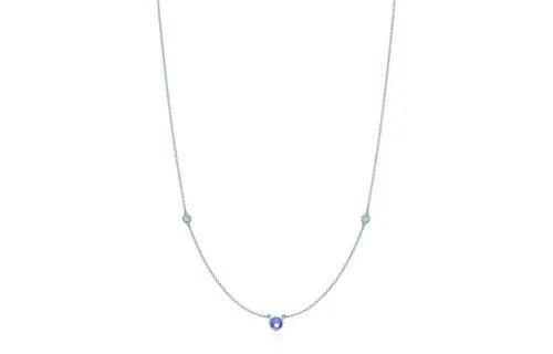 TIFFANY & CO. Elsa Peretti® Sterling Silver With Danquan Stone And Diamond Necklaces Women's Silver