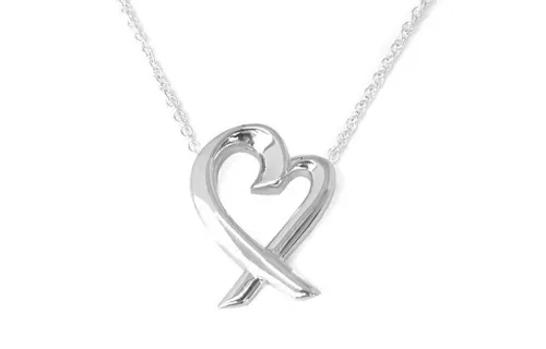 TIFFANY & CO. Tiffany Paloma Picasso Series Heart-Shaped Cross 925 Silver Necklace Women's