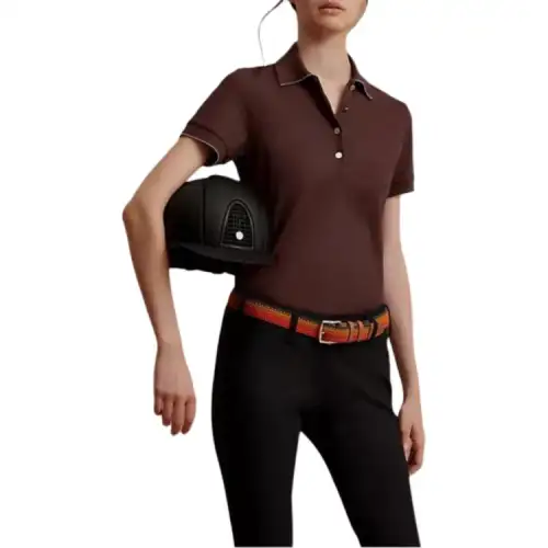HERMES Polo Shirt Women's Dark Brown