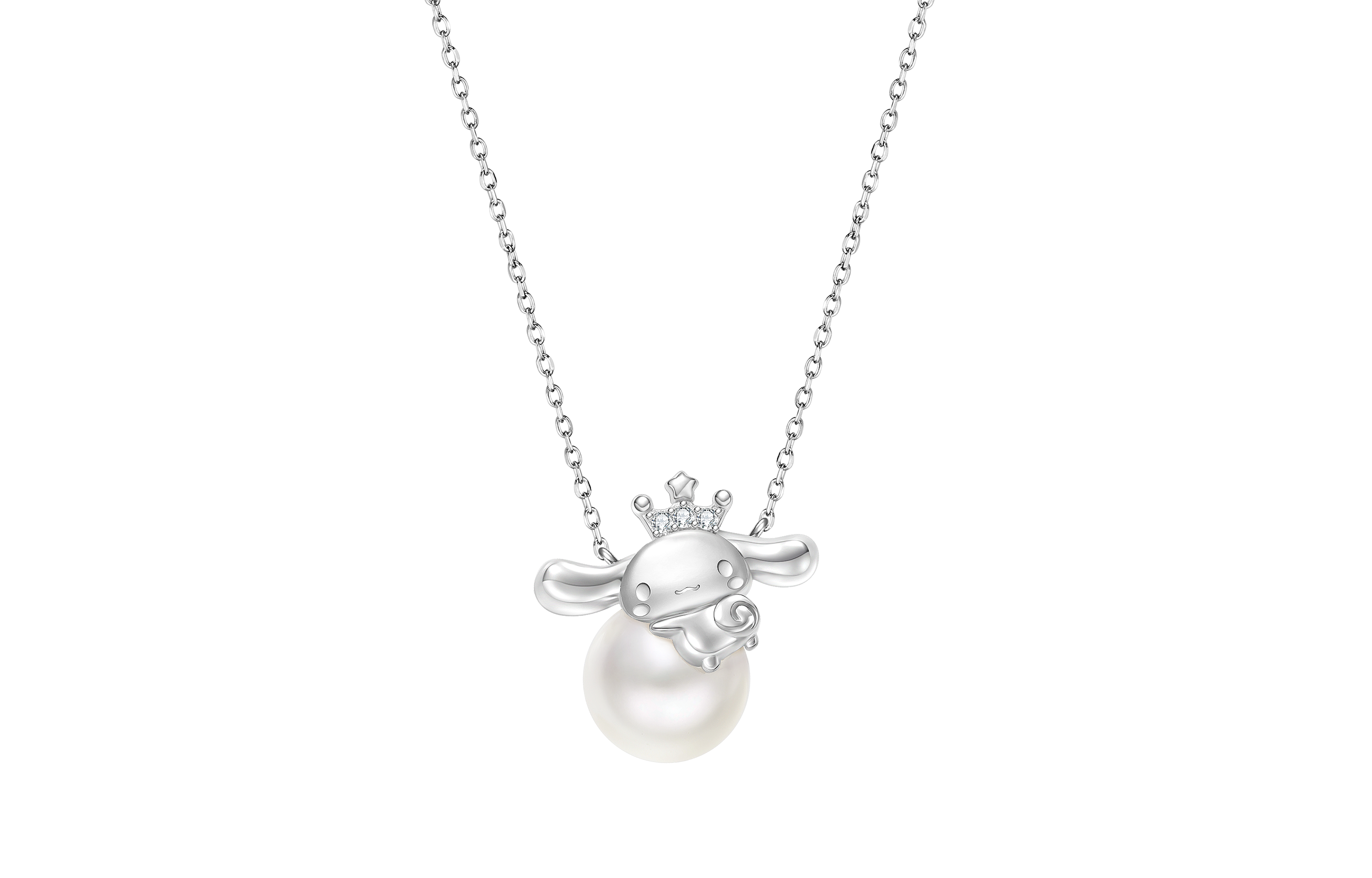 Sanrio Sanrio, sophisticated creative design universal stone inlay pearl, cute pendant, synthesized chain for key bag , copper necklace, light luxury style, high-quality style