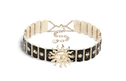 DIOR Rose Des Vents Metal Necklaces Women's Gold/Black