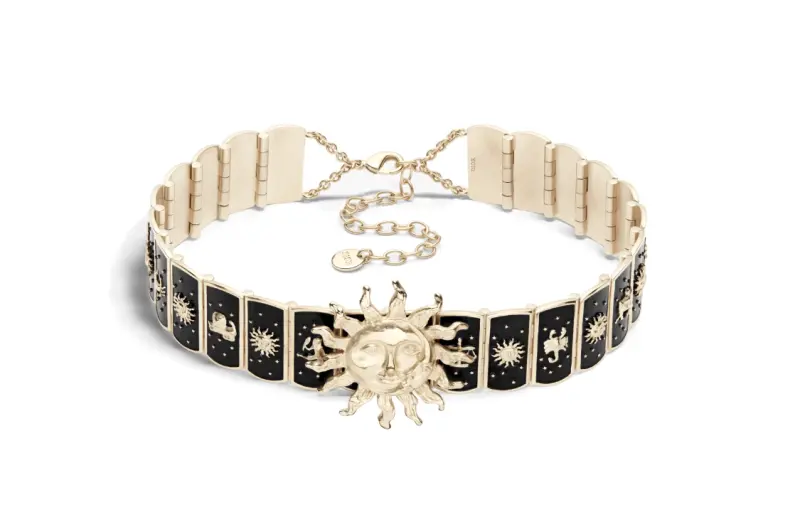 DIOR Rose Des Vents Metal Necklaces Women's Gold/Black