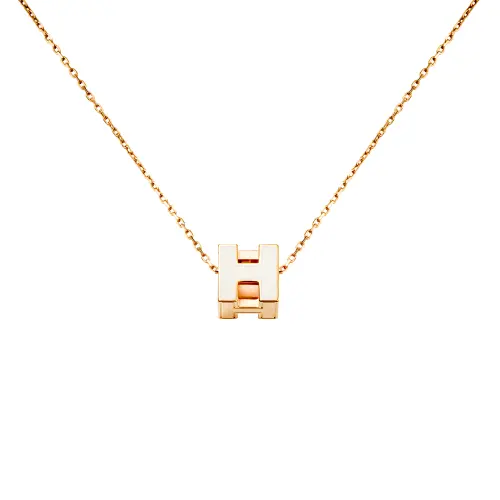 HERMES Cage D'H Necklaces Women's Gold