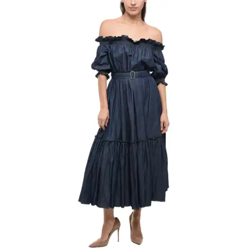 DIOR Short Sleeved Dress Women's Blue