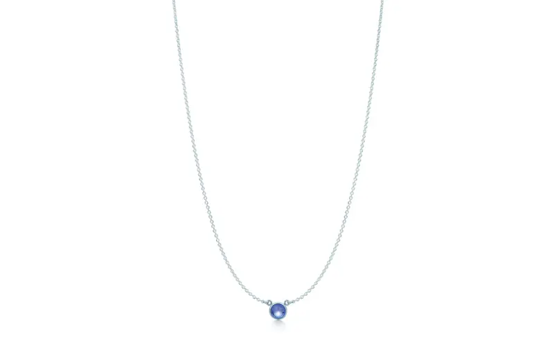 TIFFANY & CO. Elsa Peretti® Sterling Silver, Tanzanite Necklaces Women's Silver