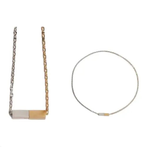 Bottega Veneta Silver Necklaces Men's Silver