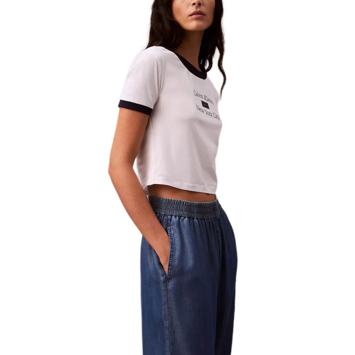 CALVIN KLEIN T Shirt Women's Bright White/Blue