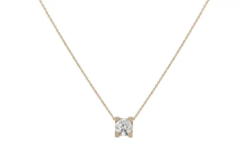 CARTIER C DE CARTIER 18K Gold Diamond Necklaces Unisex Rose Gold