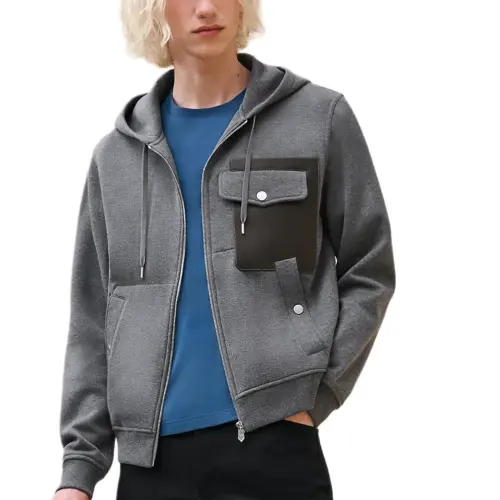 HERMES Jackets & Coats Men's Gray
