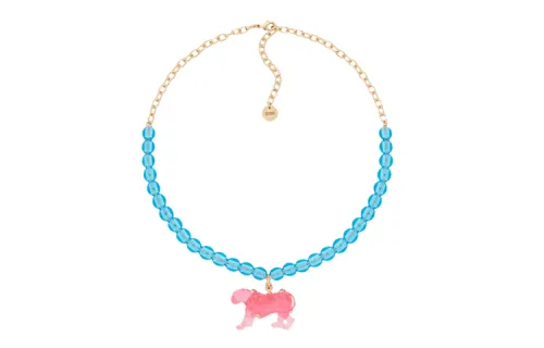 Christian DIOR Logo Engraved Embellished Necklace