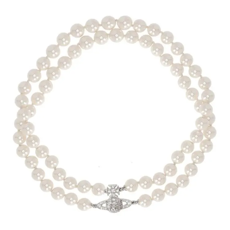 Vivienne Westwood Brass, Pearl Necklaces Women's Silver