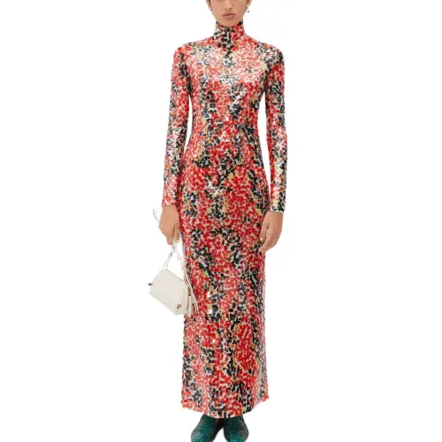 Bottega Veneta Long Sleeved Dress Women's Red