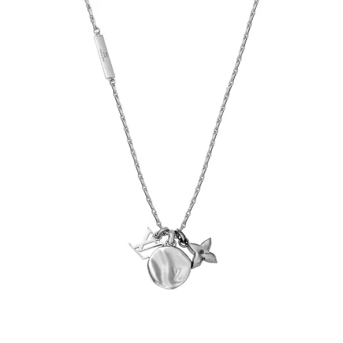 LOUIS VUITTON Liquid Metal Necklaces Men's Silver