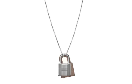 HERMES O'Kelly Leather, Metal Necklaces Women's