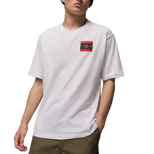 Jordan BRAND T Shirts Men's White Crew Neck Moderate Straight Fit