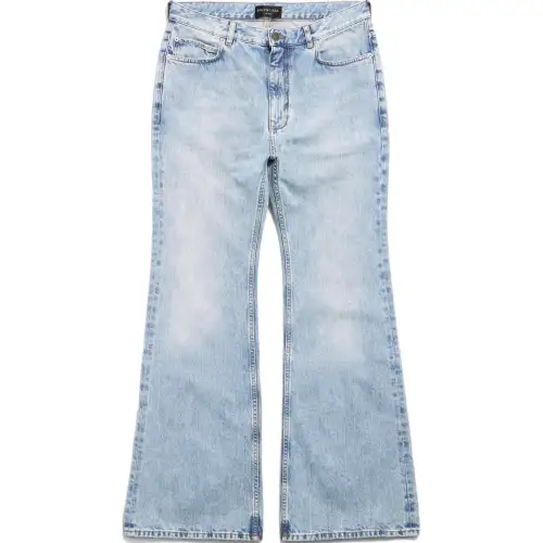 Balenciaga Distressed Low Waisted Flared Jeans