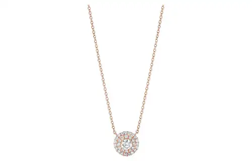 TIFFANY & CO. Tiffany Tiffany Soleste Series Round Inlaid Pendant 18K Rose Gold Diamond Necklace Women's
