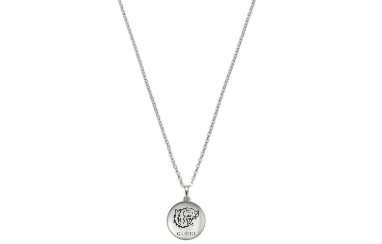 GUCCI Blind For Love 925 Sterling Silver Necklaces Unisex Silver