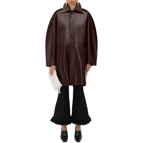 Bottega Veneta FW24 Leather Jacket Women's Cocoa Brown