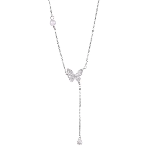 ONEKISS Synthetic Cubic Zirconia Gold Plated Copper/Faux Pearl Necklaces Women's