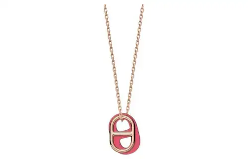 HERMES O'Maillon Pig Nose Calfskin Necklaces Women's