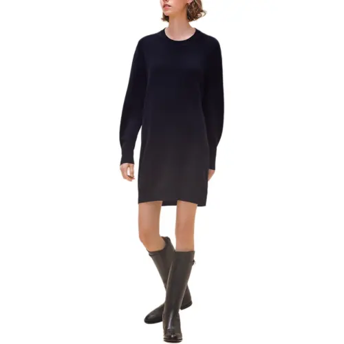 HERMES Long Sleeved Dress Women's Blue