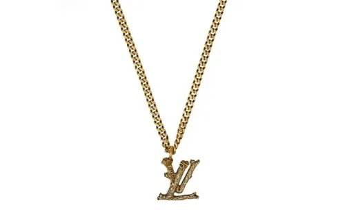 LOUIS VUITTON Wood Necklaces Unisex Gold