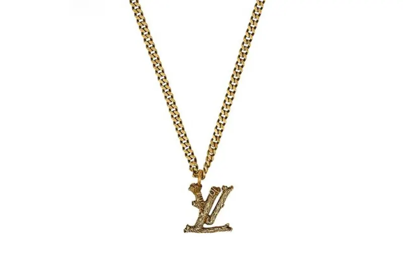 LOUIS VUITTON Wood Necklaces Unisex Gold