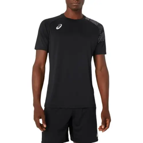 ASICS T Shirts Men's Black Gray Color Crew Neck