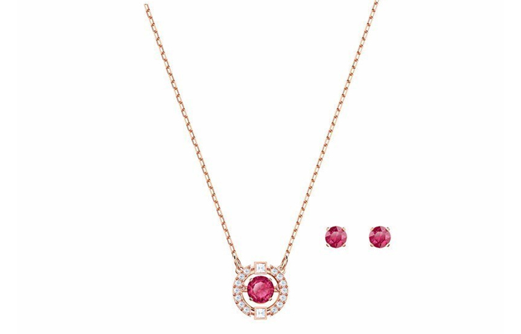 Женский комплект Swarovski Sparkling Dance Round (красный)