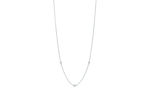 TIFFANY & CO. Elsa Peretti® White Gold, Diamond Necklaces Women's Silver