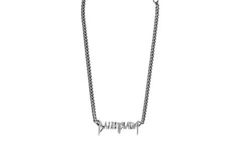 Balenciaga Typo Metal Chain Necklace