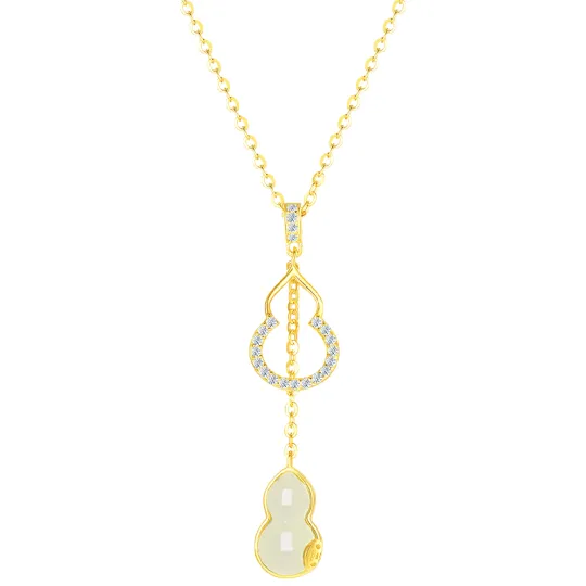 CHOW TAI SENG Necklaces Pale Greenish White Jade Women's